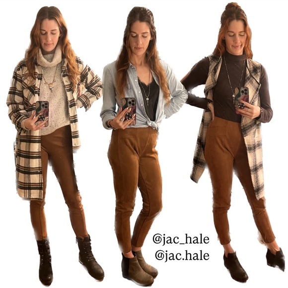 Gilli Faux Suede Leather Leggings Pants - Picture 4 of 10